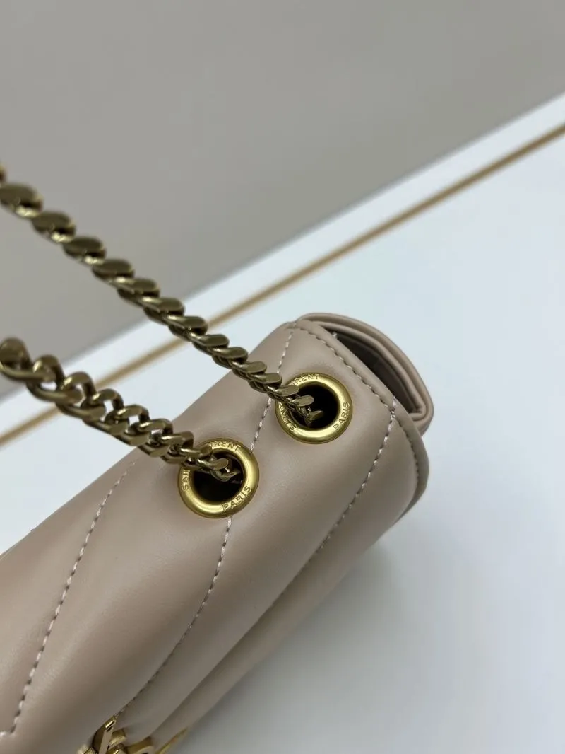 YSL Beige Quilted Chain Shoulder Bag 6146 - Image 5