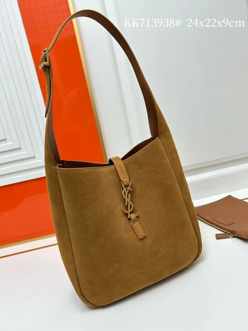 YSL Brown Suede Top Handle Bag KK713938 - Image 4