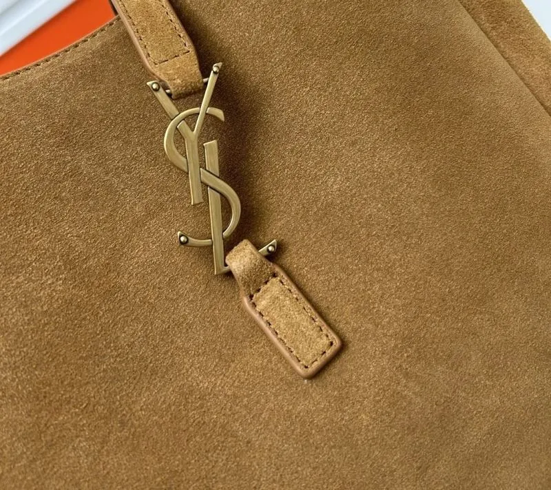 YSL Brown Suede Top Handle Bag KK713938 - Image 5