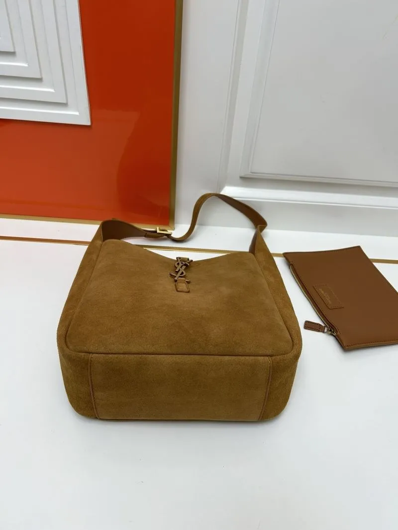 YSL Brown Suede Top Handle Bag KK713938 - Image 7