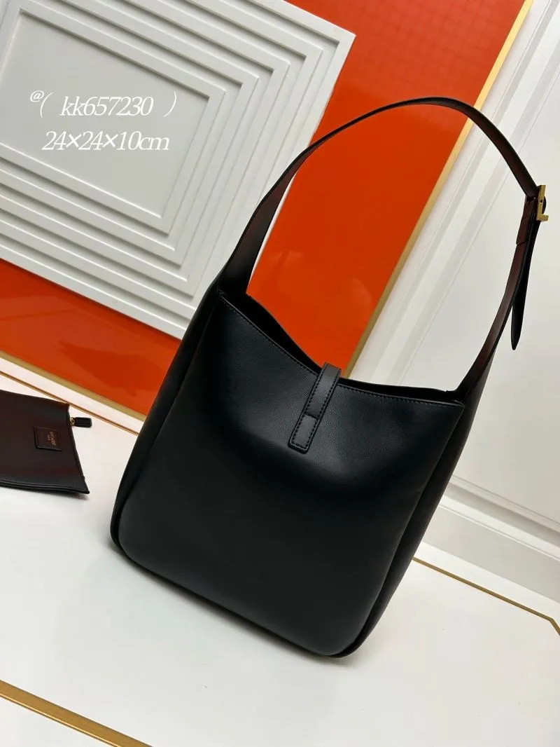 YSL Black Hobo Shoulder Bag 802 - Image 3