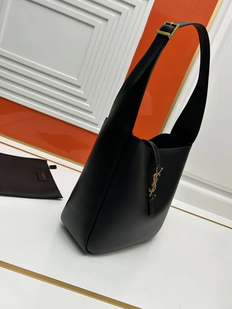 YSL Black Hobo Shoulder Bag 802 - Image 6