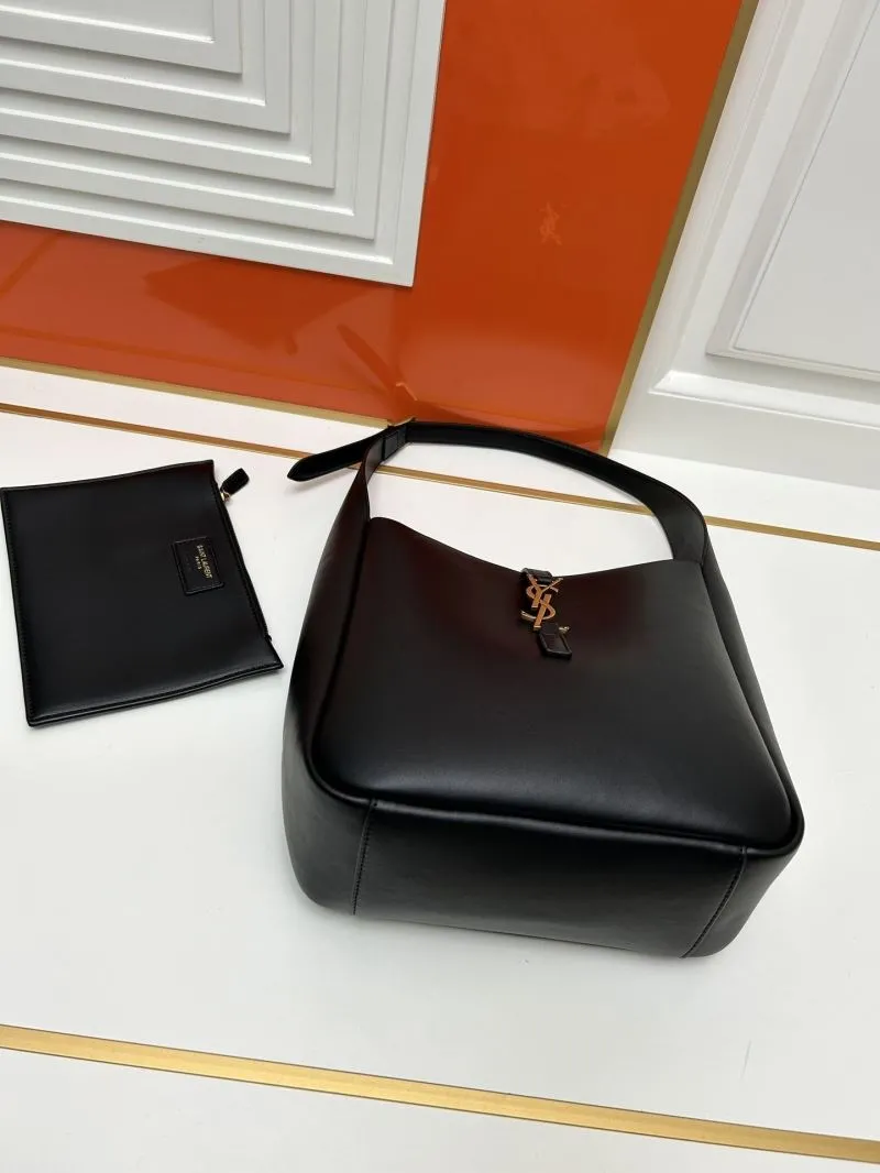 YSL Black Hobo Shoulder Bag 802 - Image 7
