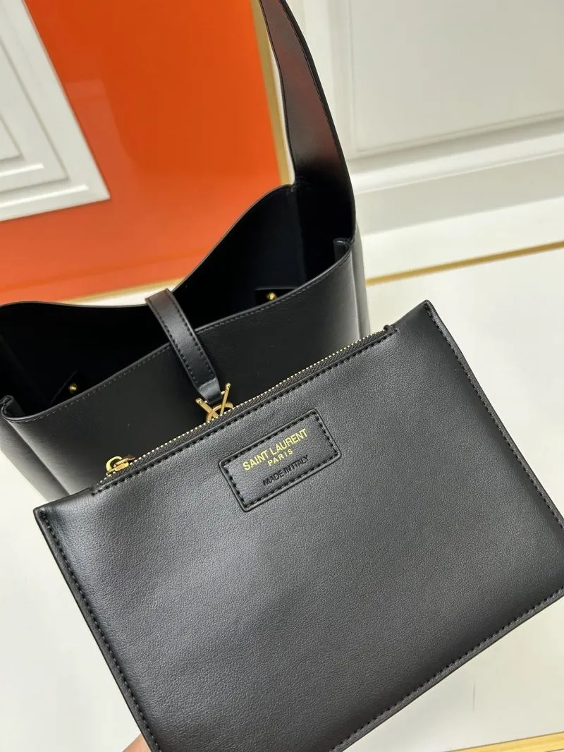 YSL Black Hobo Shoulder Bag 802 - Image 8