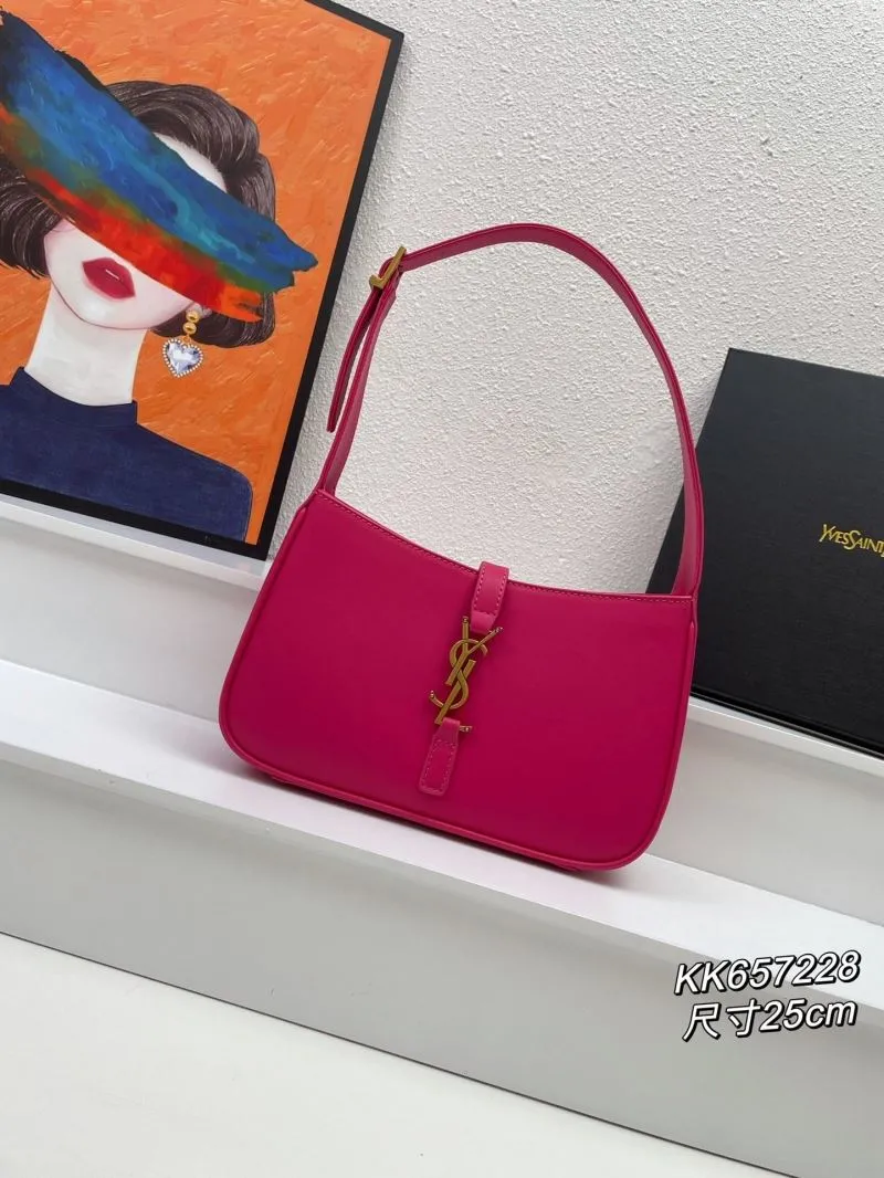 YSL Hot Pink Hobo Bag KK657228 Size 25cm