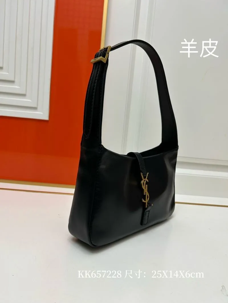 YSL Black Sheepskin Top Handle Handbag KK657228 - Image 3