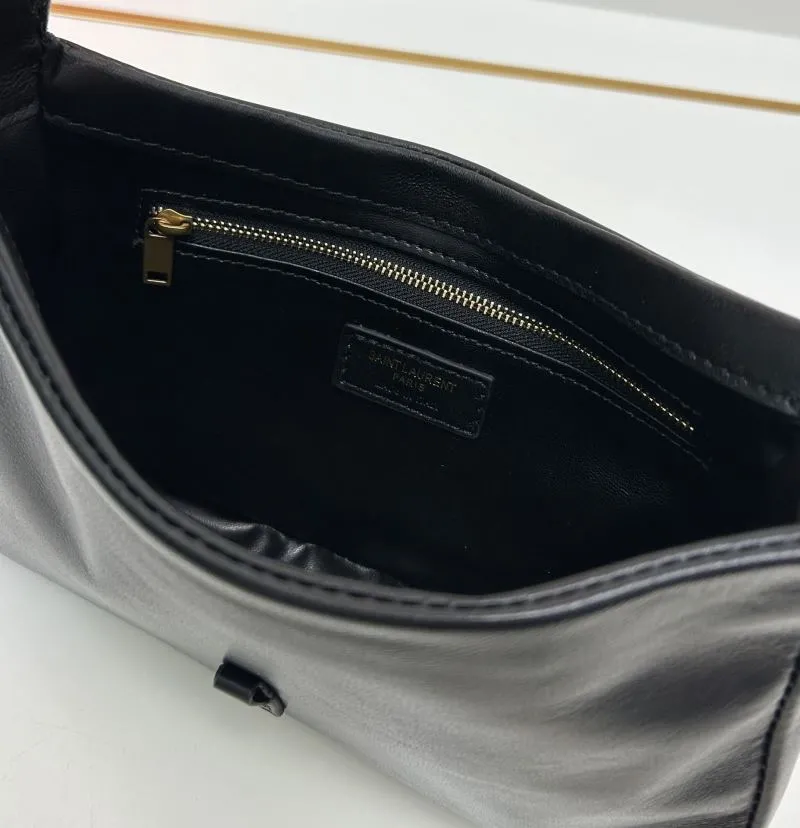 YSL Black Sheepskin Top Handle Handbag KK657228 - Image 8