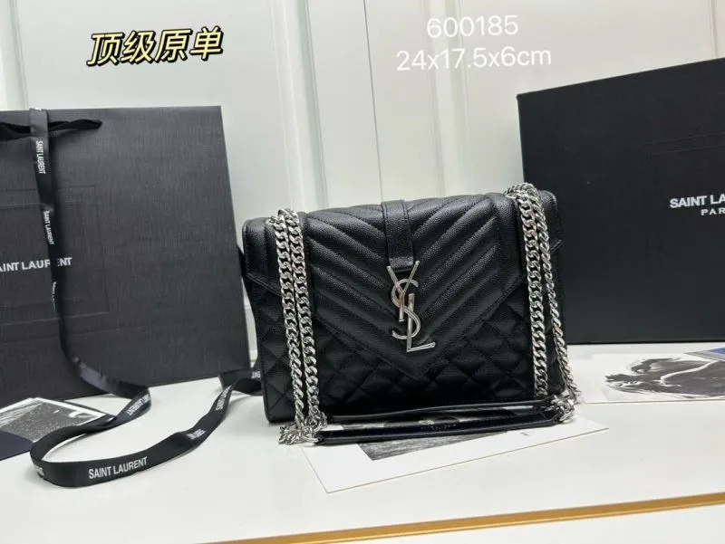 YSL Black Quilted Chain Shoulder Bag 600185