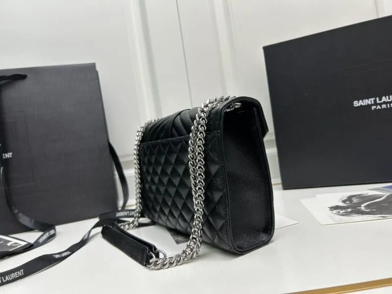 YSL Black Quilted Chain Shoulder Bag 600185 - Image 3