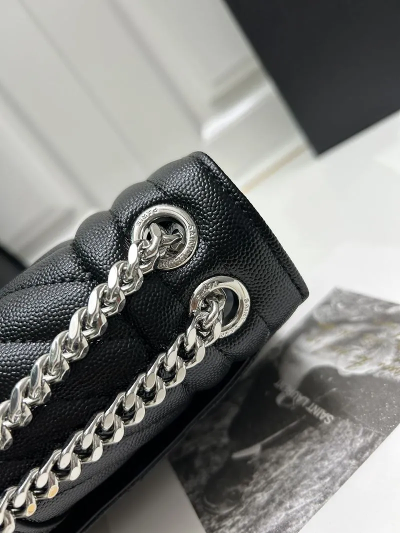 YSL Black Quilted Chain Shoulder Bag 600185 - Image 4