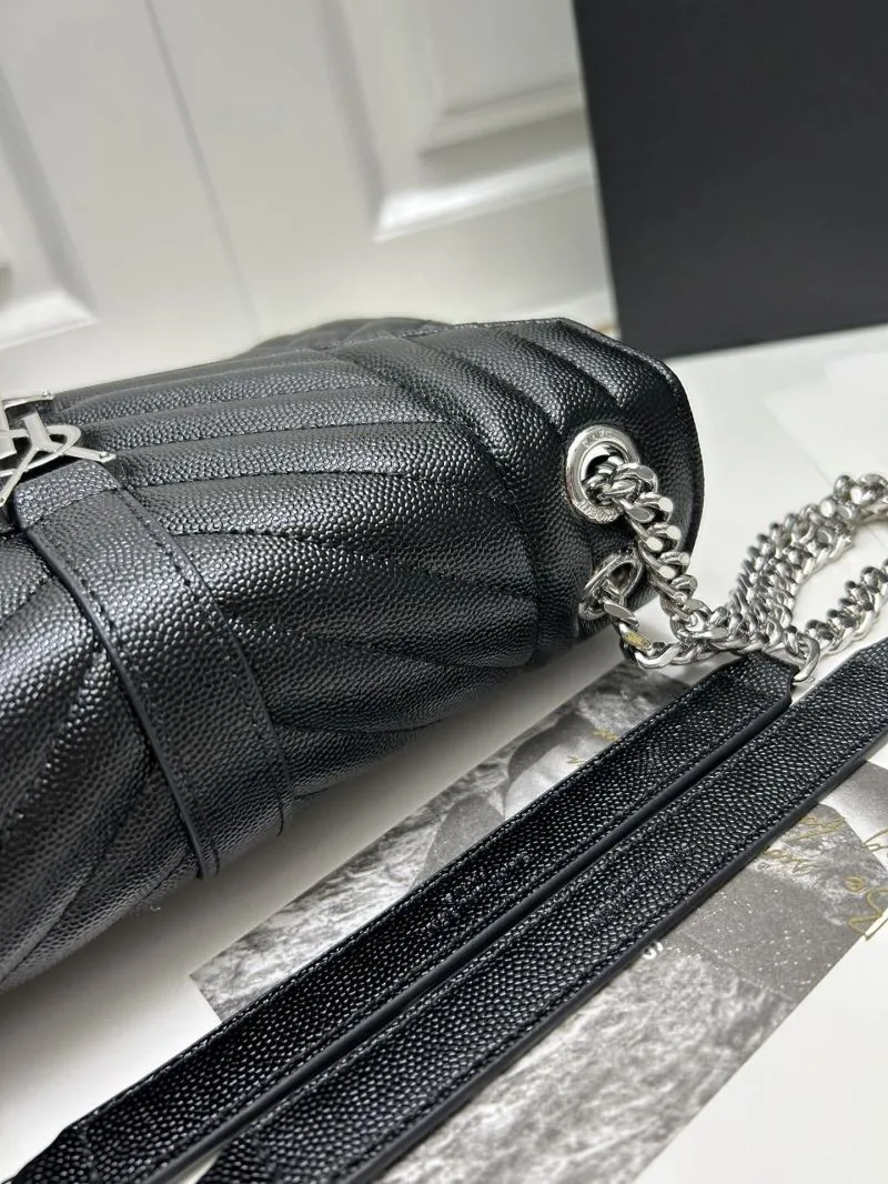 YSL Black Quilted Chain Shoulder Bag 600185 - Image 5