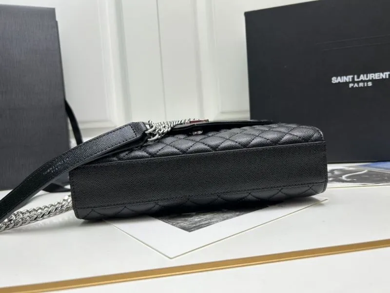 YSL Black Quilted Chain Shoulder Bag 600185 - Image 6