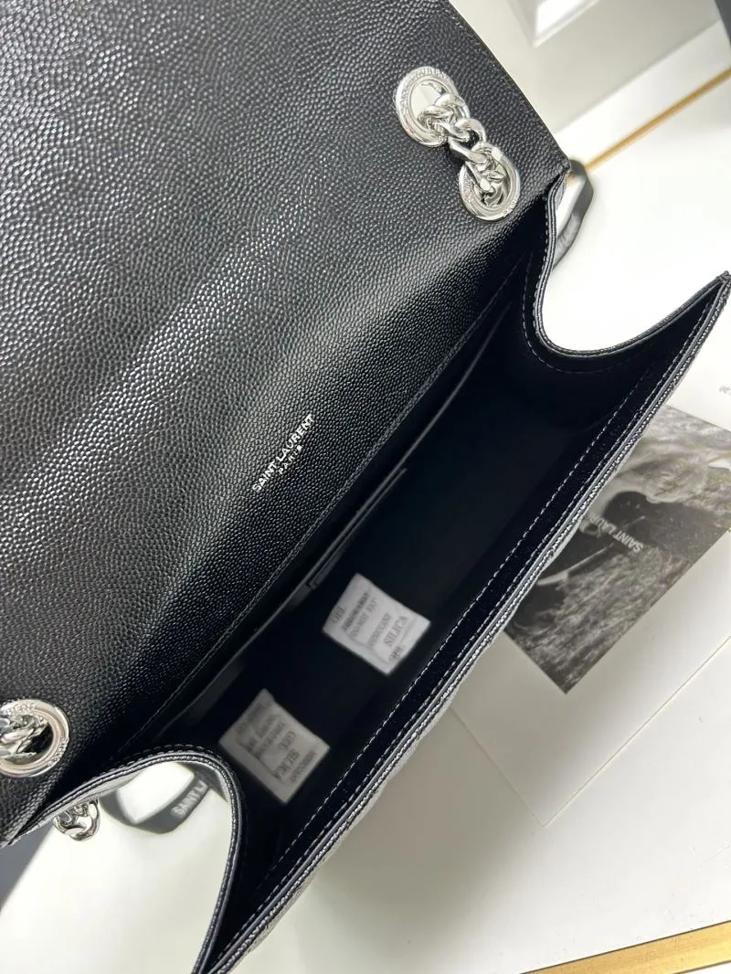 YSL Black Quilted Chain Shoulder Bag 600185 - Image 8