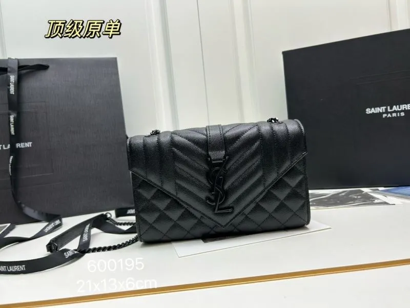 YSL Black Quilted Crossbody Bag 600195