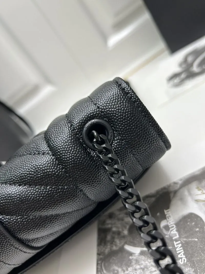 YSL Black Quilted Crossbody Bag 600195 - Image 5