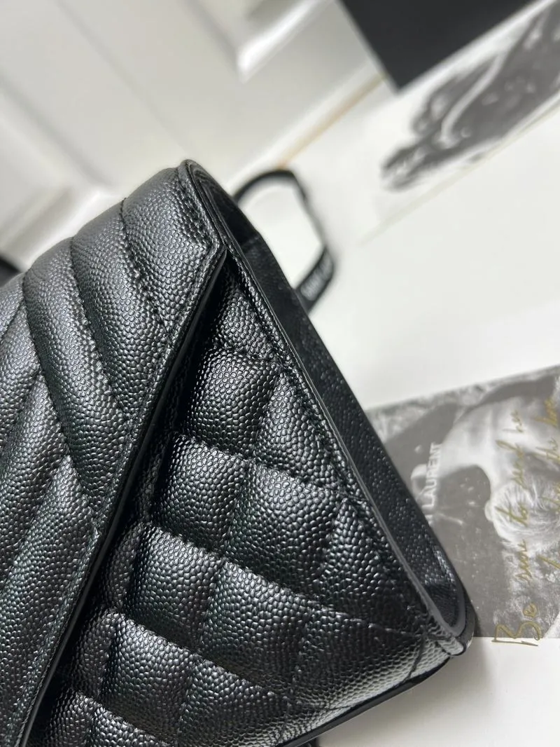 YSL Black Quilted Crossbody Bag 600195 - Image 6