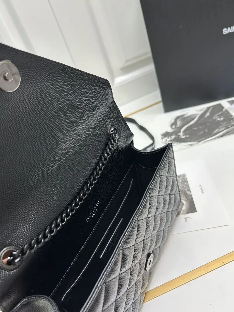 YSL Black Quilted Crossbody Bag 600195 - Image 8