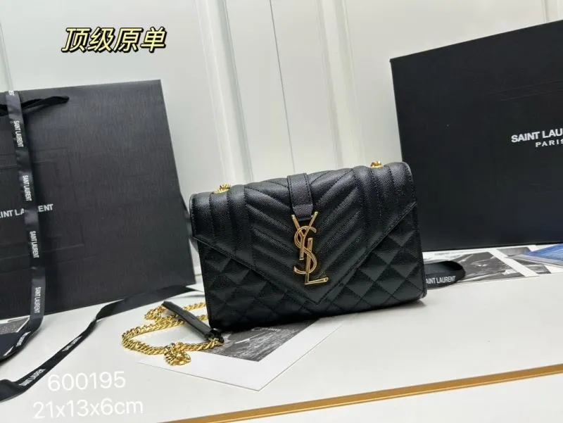 YSL Black Quilted Chain Crossbody Bag 600195