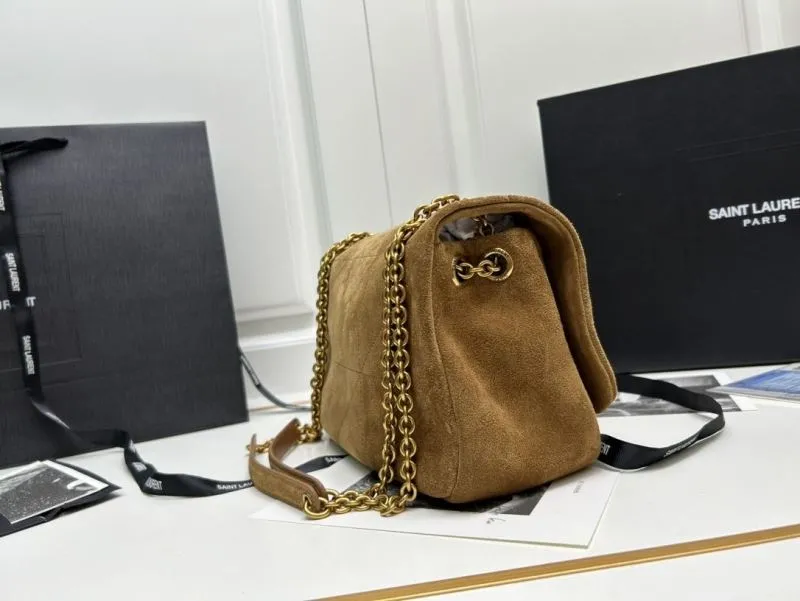 YSL Brown Suede Chain Shoulder Bag 763475 - Image 3