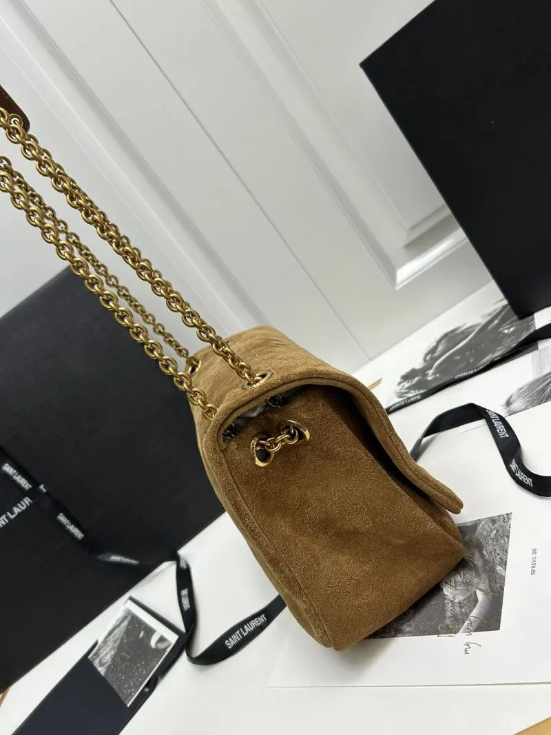 YSL Brown Suede Chain Shoulder Bag 763475 - Image 4