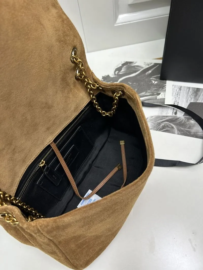 YSL Brown Suede Chain Shoulder Bag 763475 - Image 8