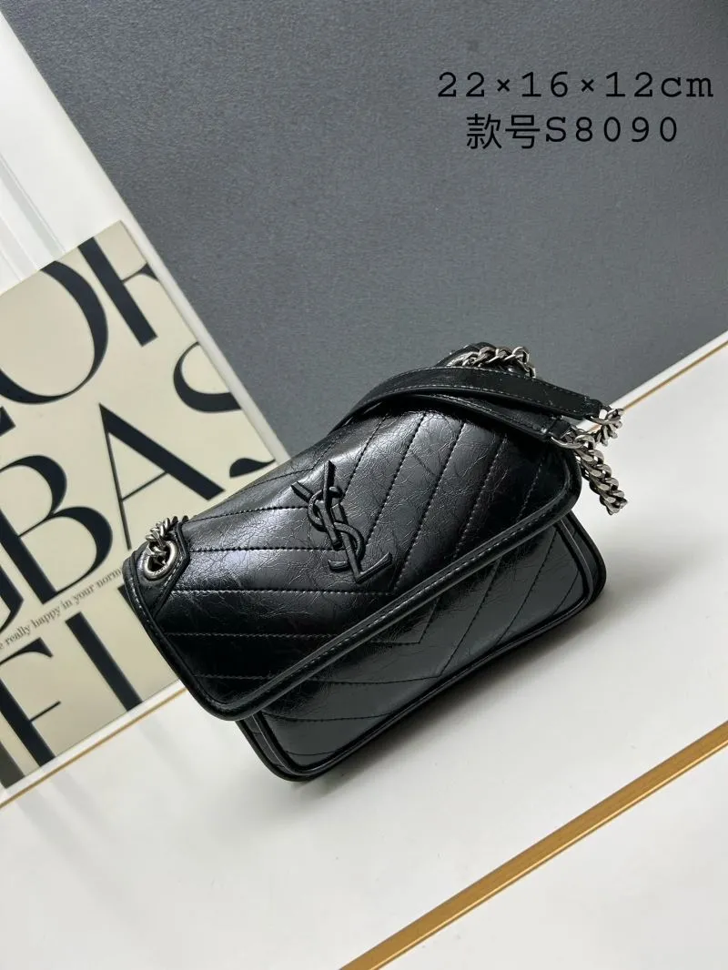 YSL Black Chain Shoulder Bag S8090