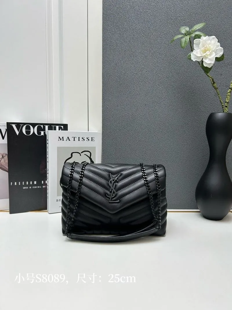 YSL Small Black Quilted Chain Shoulder Bag S8089