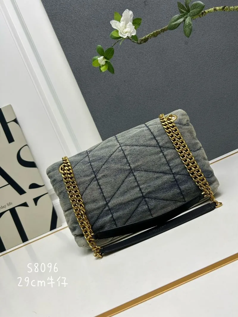 Alternative view of YSL Denim Chain Shoulder Bag S8096 29cm