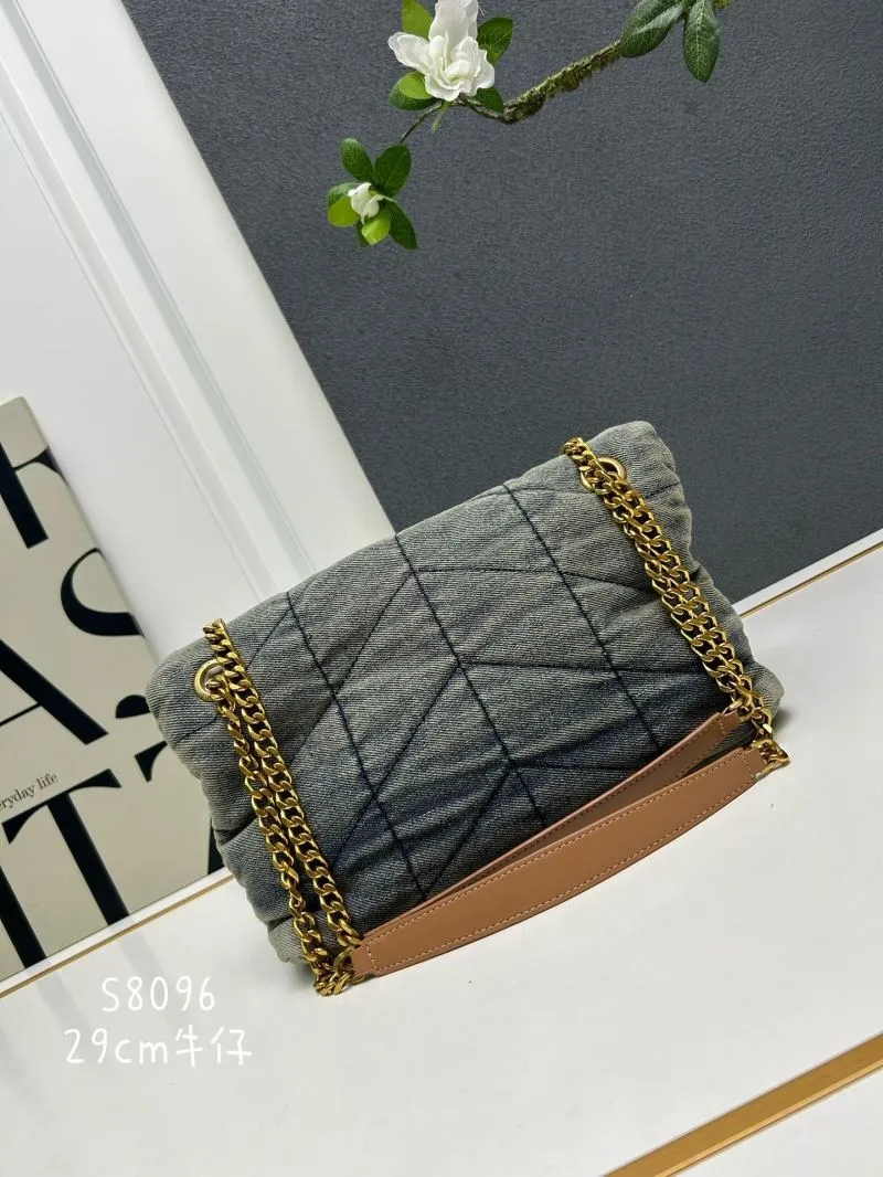 Alternative view of YSL Denim Chain Shoulder Bag S8096 29cm