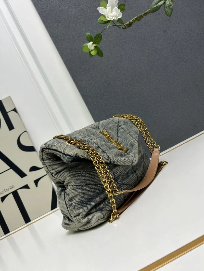 YSL Denim Chain Shoulder Bag S8096 29cm - Image 3