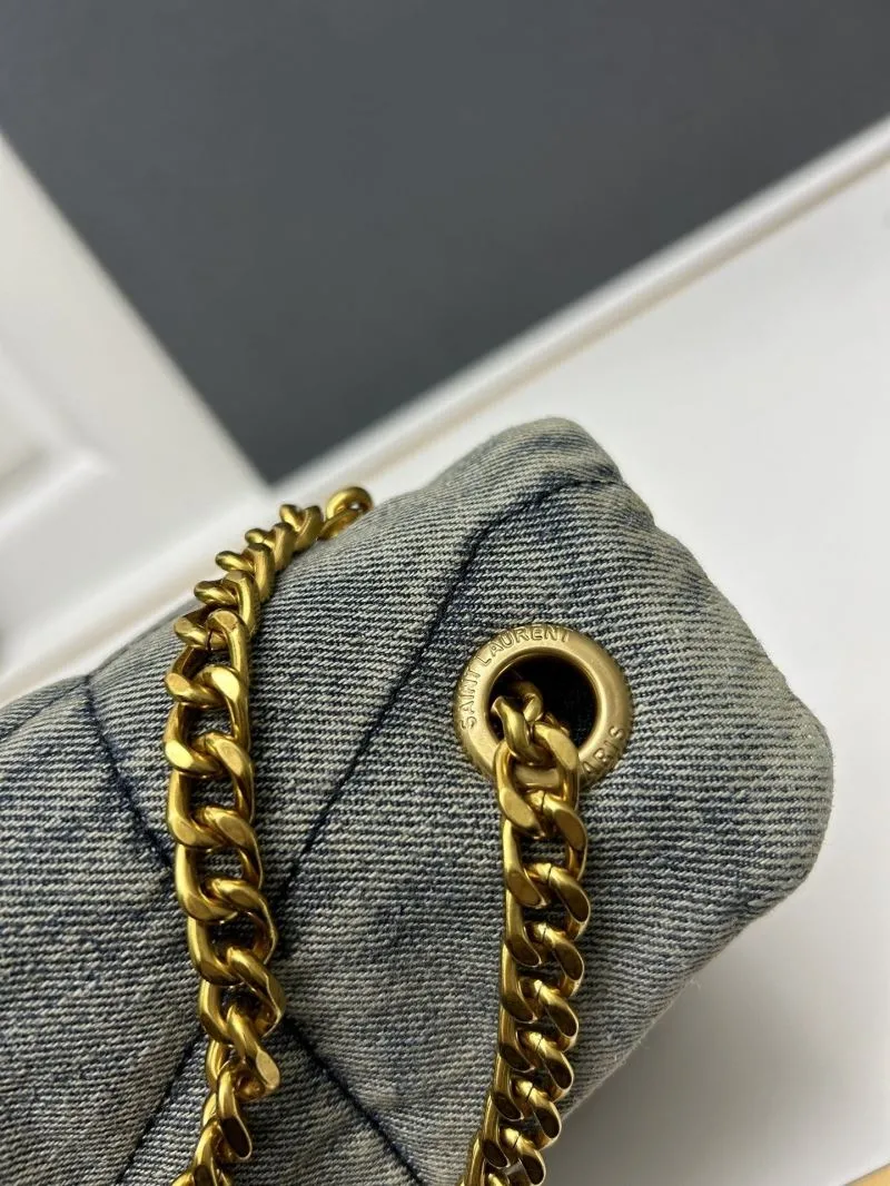 YSL Denim Chain Shoulder Bag S8096 29cm - Image 6