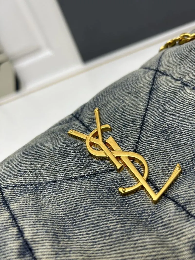 YSL Denim Chain Shoulder Bag S8096 29cm - Image 7