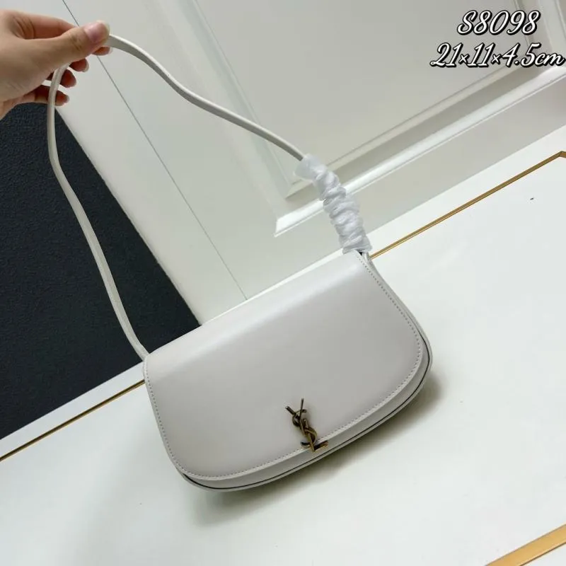 Saint Laurent White Leather Shoulder Bag S8098