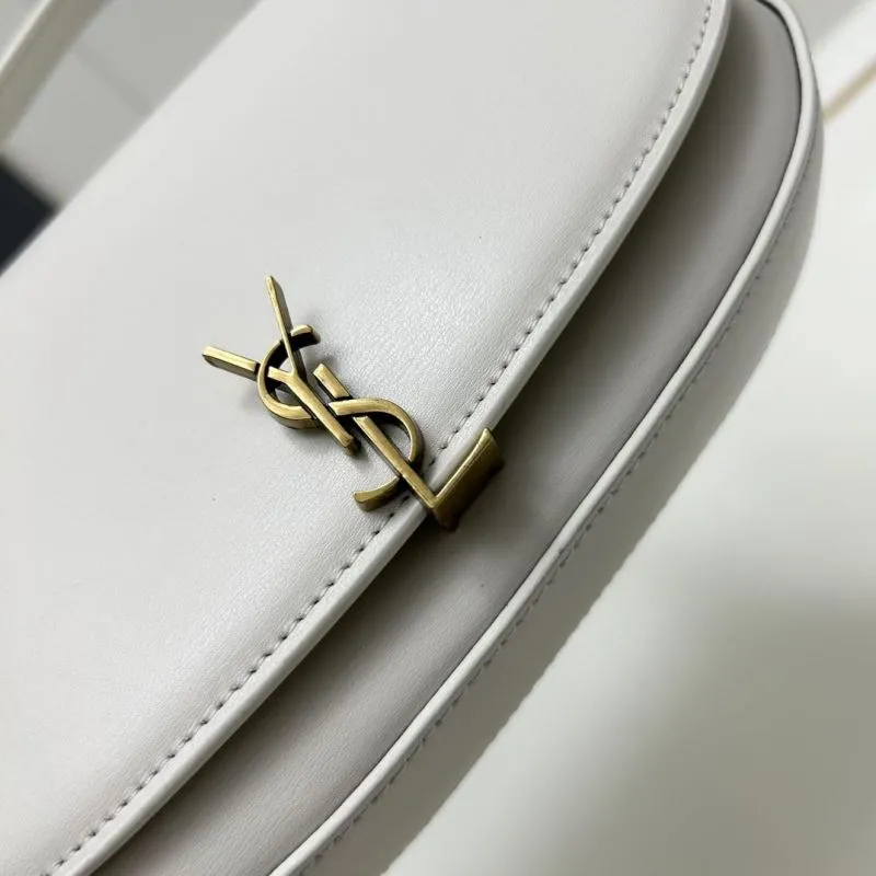 Saint Laurent White Leather Shoulder Bag S8098 - Image 5