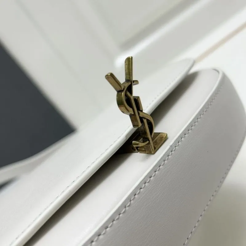 Saint Laurent White Leather Shoulder Bag S8098 - Image 7