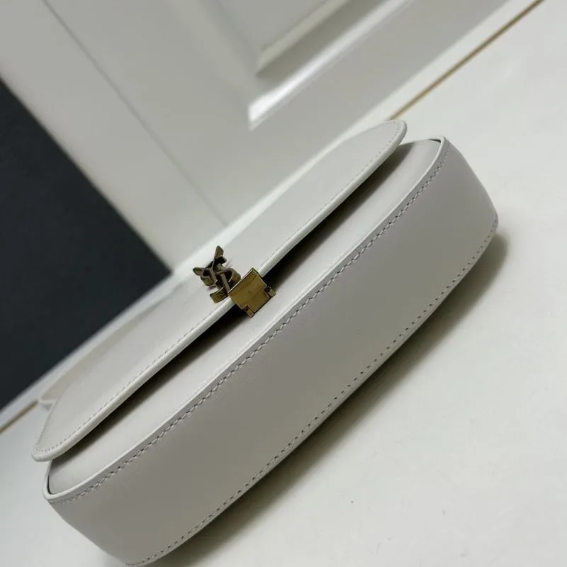 Saint Laurent White Leather Shoulder Bag S8098 - Image 8