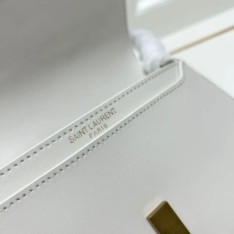 Saint Laurent White Leather Shoulder Bag S8098 - Image 9