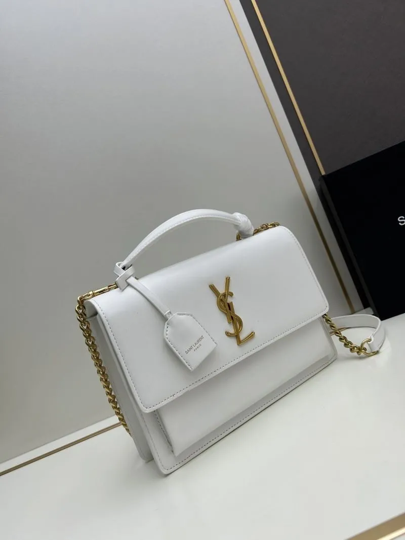 Alternative view of YSL White Top Handle Shoulder Bag 8858