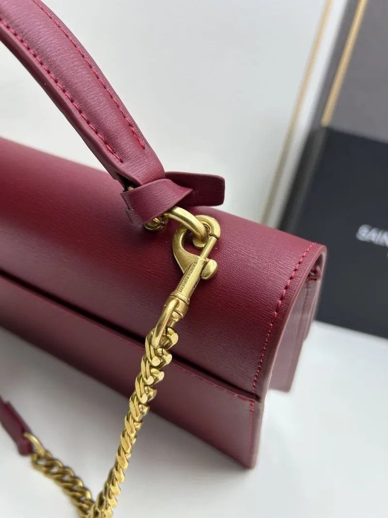 YSL Burgundy Top Handle Crossbody Bag 8858 - Image 6
