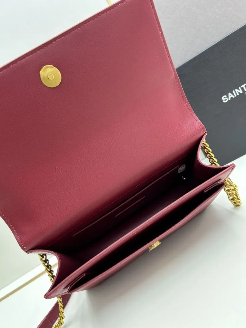 YSL Burgundy Top Handle Crossbody Bag 8858 - Image 7