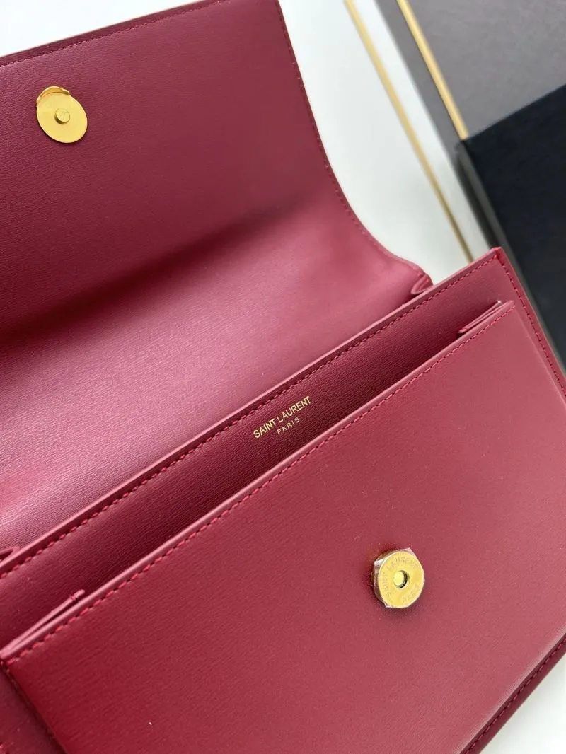 YSL Burgundy Top Handle Crossbody Bag 8858 - Image 8