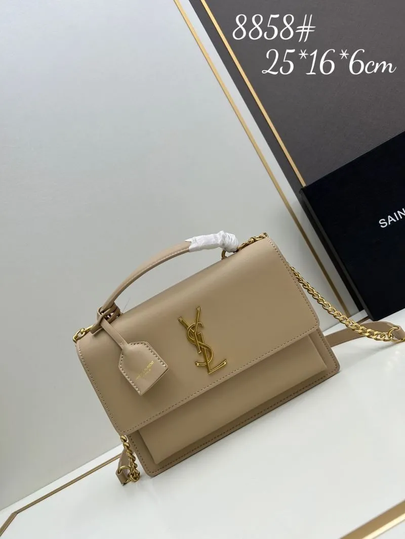 YSL Beige Top Handle Crossbody Bag 8858