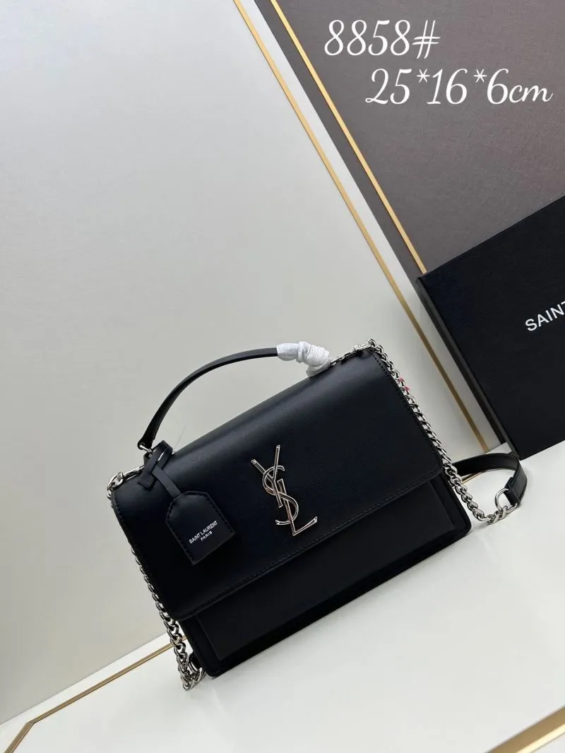 YSL Black Top Handle Crossbody Bag 8858