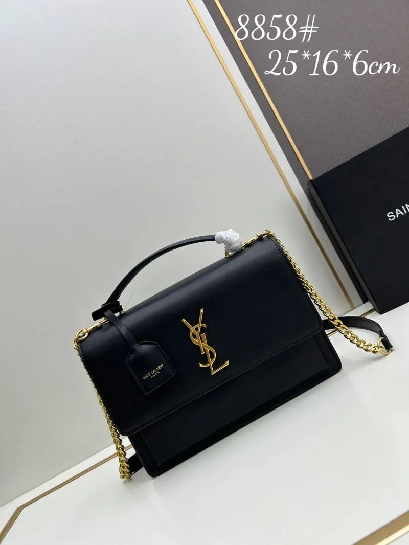 YSL Black Top Handle Crossbody Bag 8858