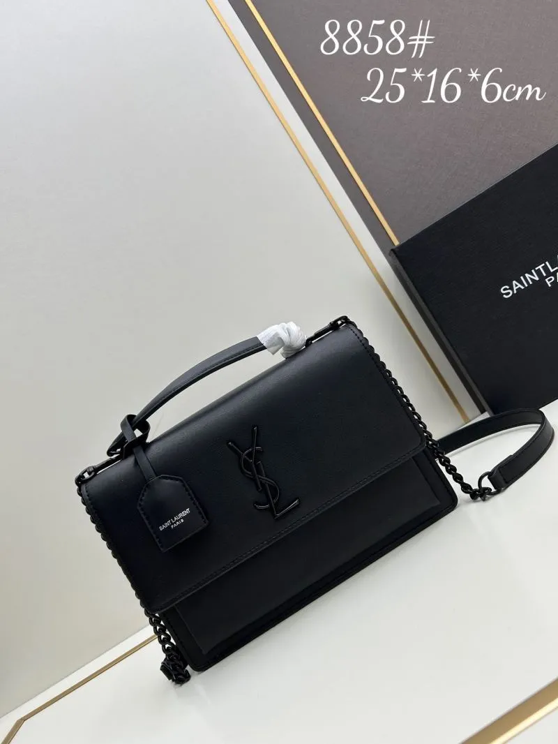 YSL Black Top Handle Crossbody Bag 8858