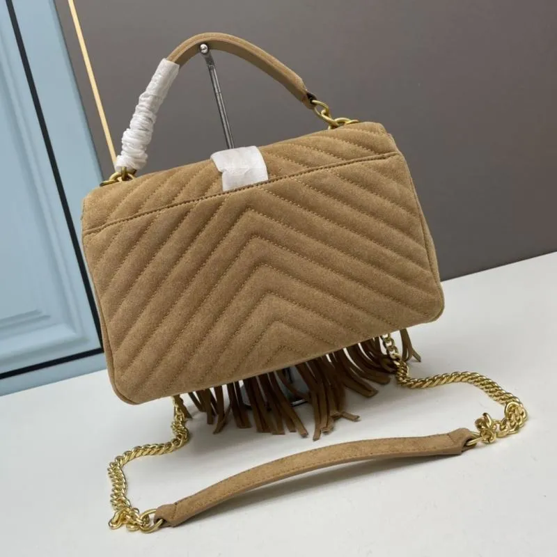 Alternative view of YSL Tan Suede Fringe Top Handle Bag 862