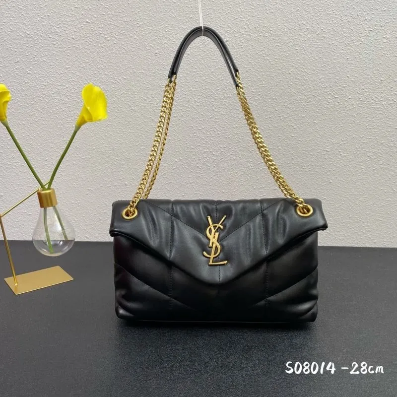 YSL Black Quilted Chain Handbag S08014 28cm