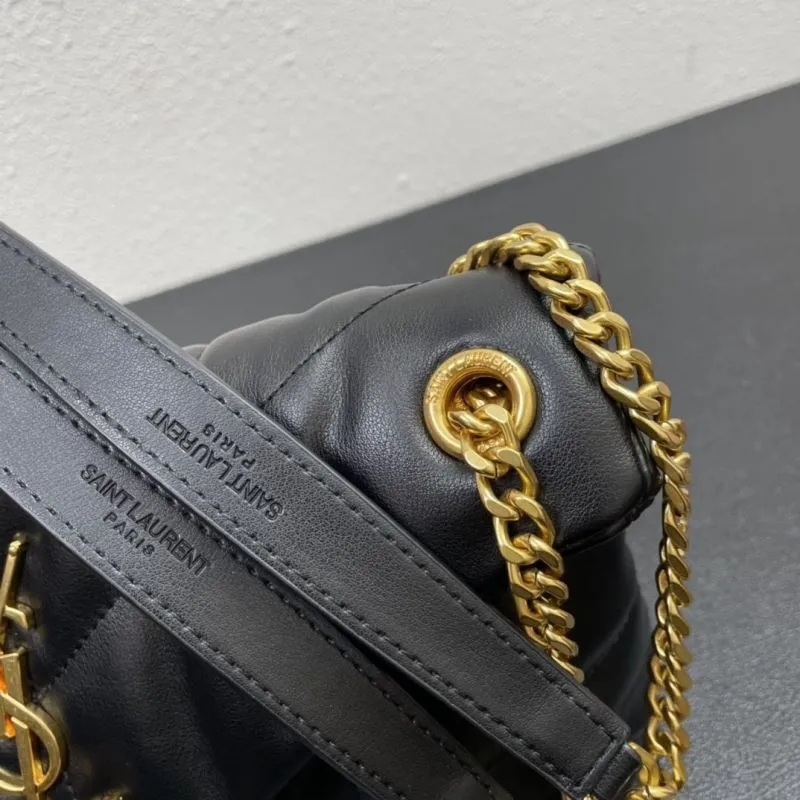 YSL Black Quilted Chain Handbag S08014 28cm - Image 6