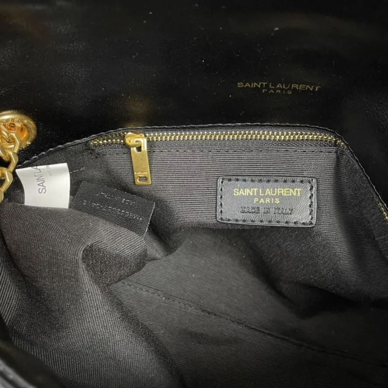 YSL Black Quilted Chain Handbag S08014 28cm - Image 9