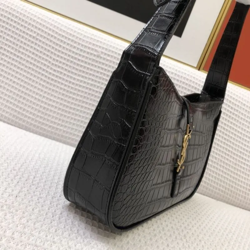 YSL Black Crocodile Embossed Underarm Bag S8003 - Image 4